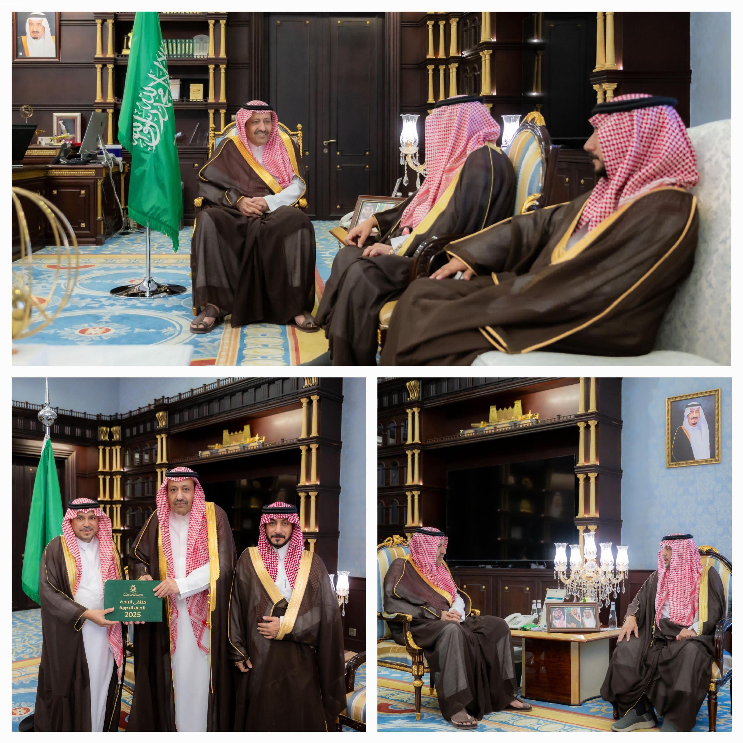 أمير الباحة يلتقي مدير التدريب التقني ويطّلع على تقرير ملتقى الباحة للحرفيين 2025